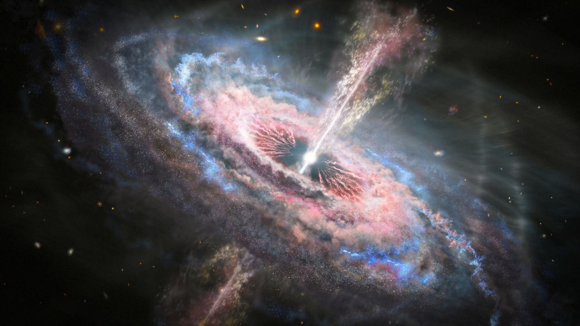 Hubble Probes Quasar Tsunamis Rip Across Galaxies