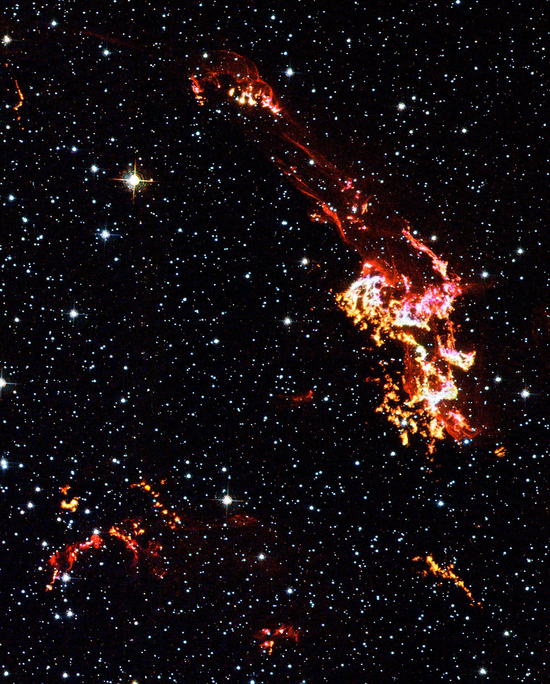 Hubble Space Telescope Kepler&rsquo;s supernova remnant (close-up, visible-light data)