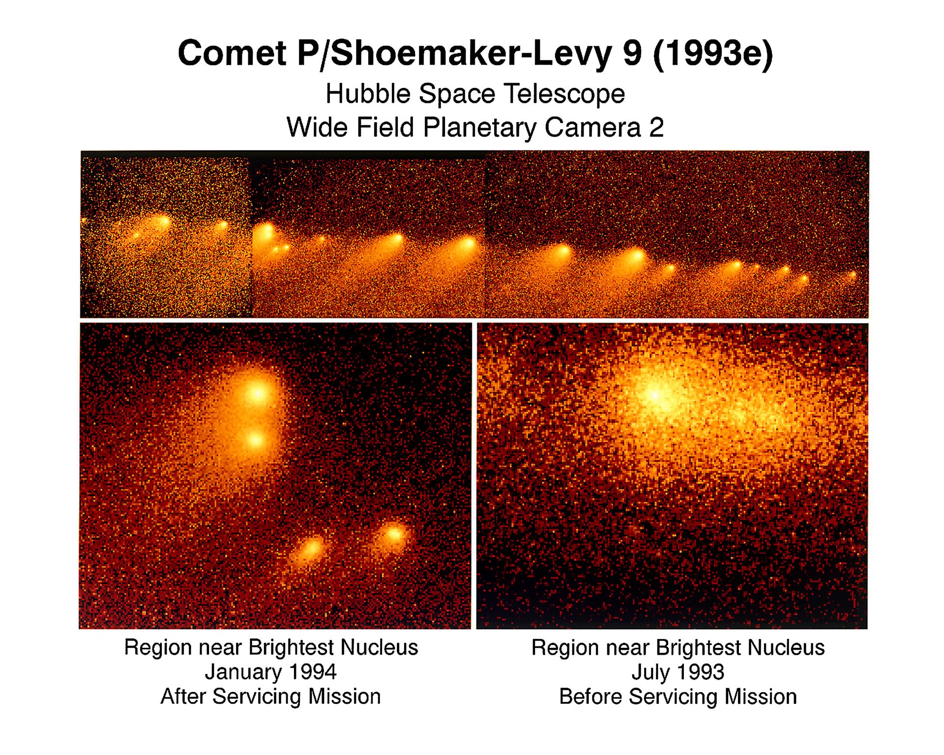 Hubble Space Telescope view of a comet on a collision course with Jupiter