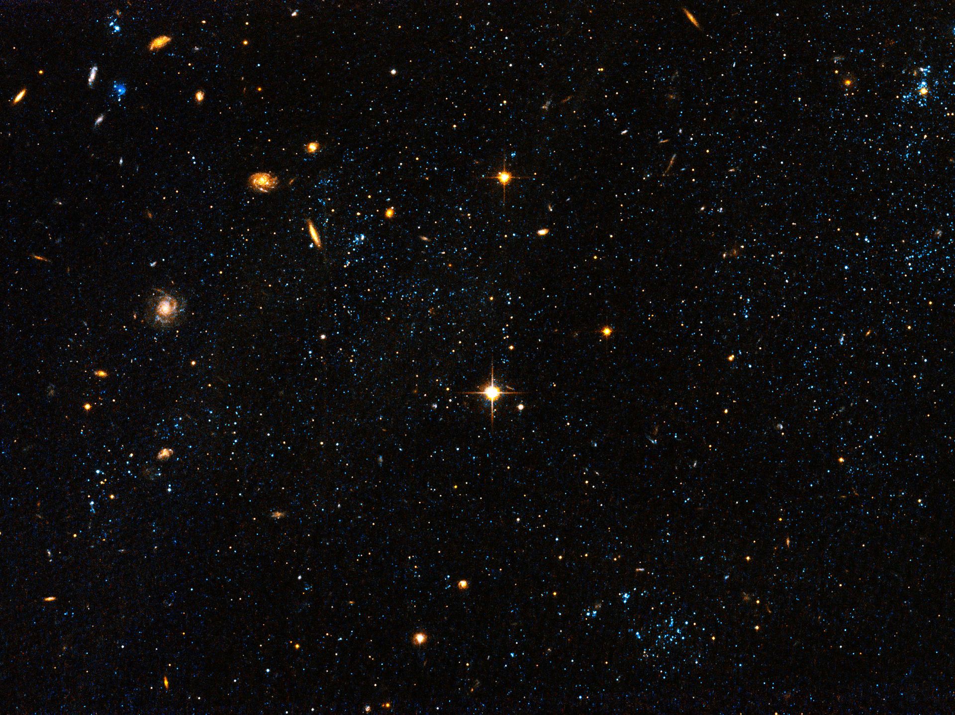 Hubble Space Telescope visible light image blue blobs
