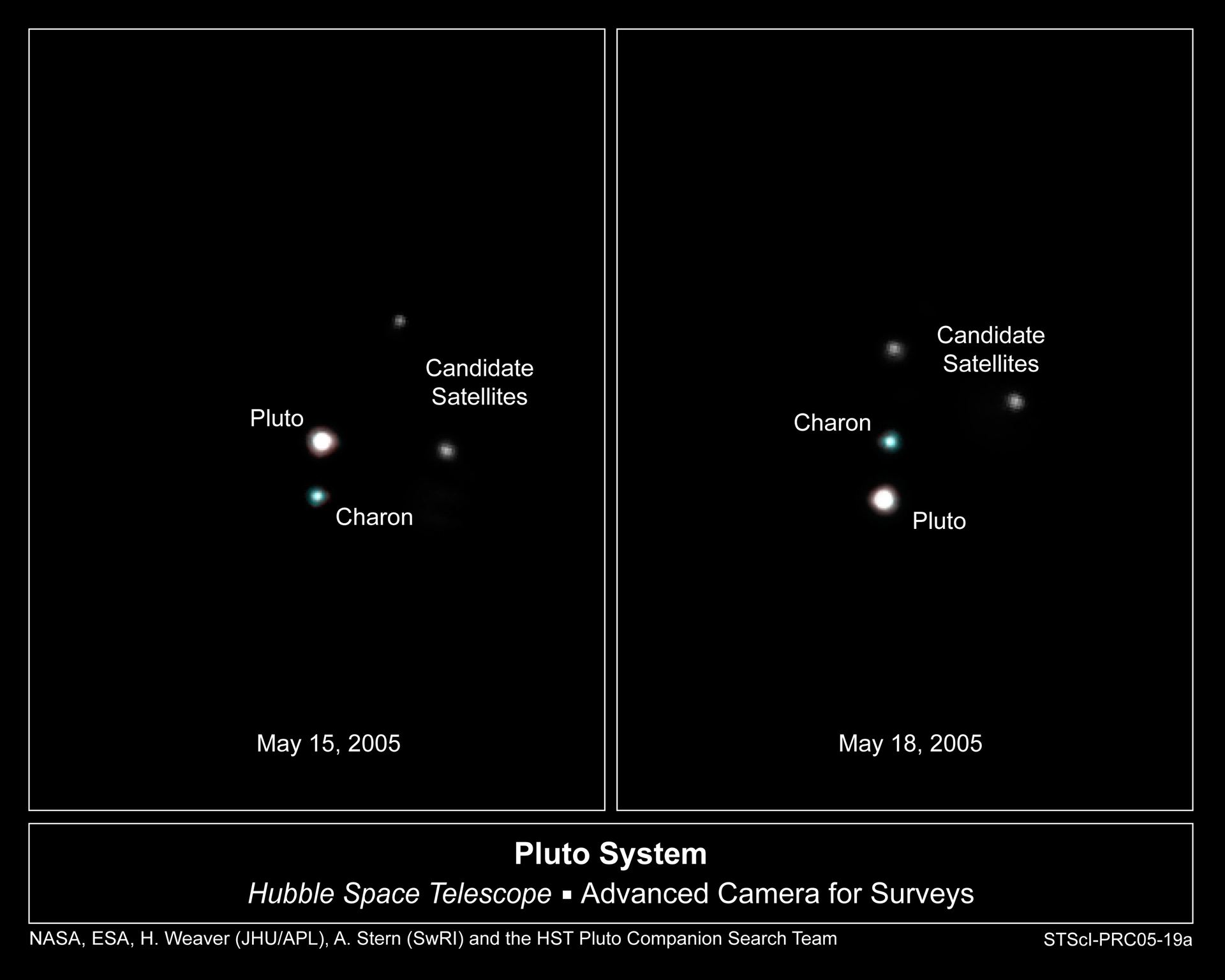 Hubble Spies Possible New Moons Orbiting Pluto