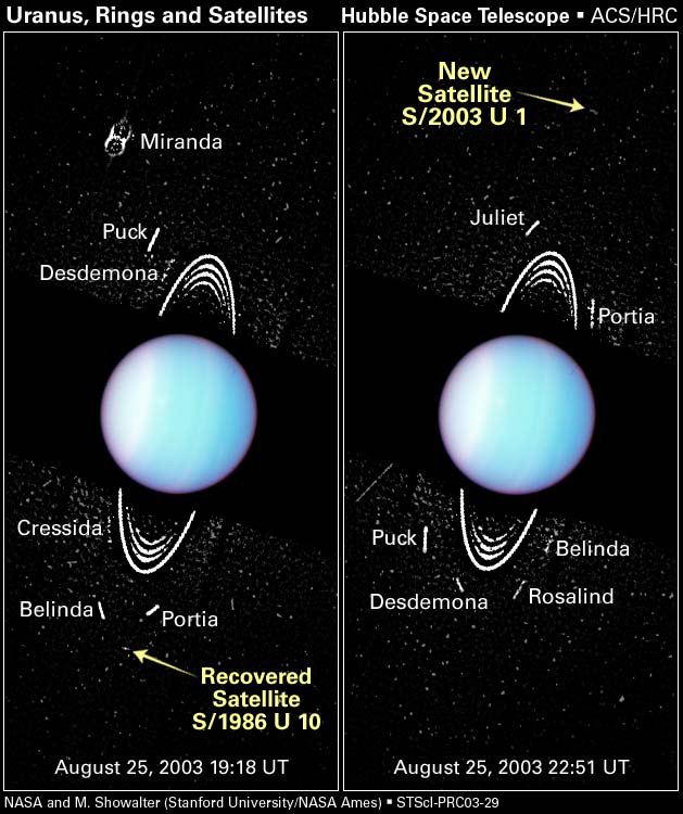 Hubble Spies Tiny Moons Circling Uranus