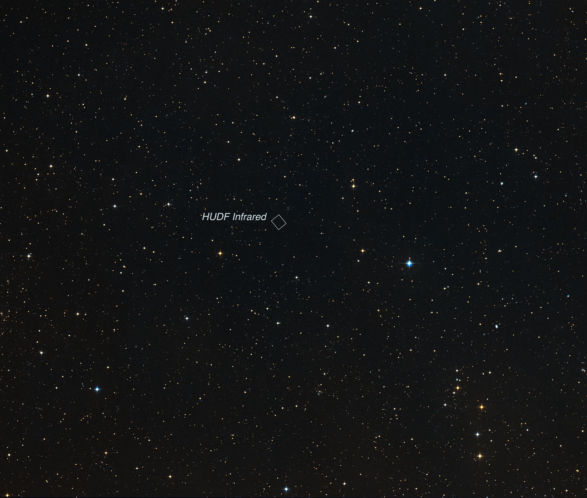 Hubble Ultra Deep Field region from the Digitized Sky Survey (ground-based image)