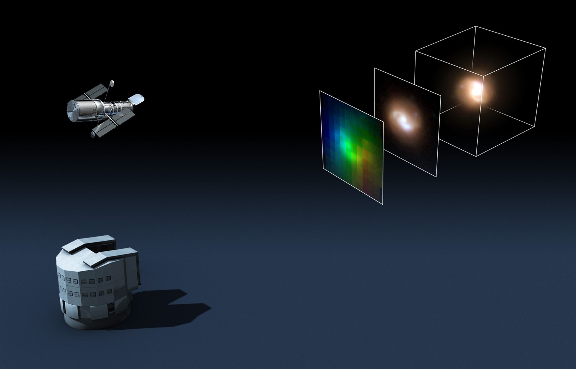 Hubble and ESO&rsquo;s VLT provide unique 3D views of remote galaxies