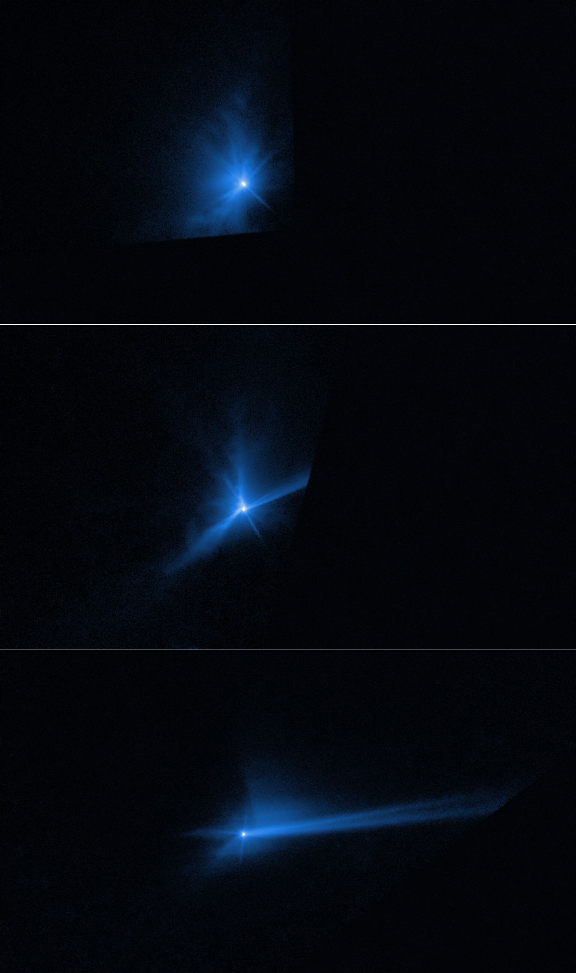 Hubble captures DART asteroid impact debris (clean)