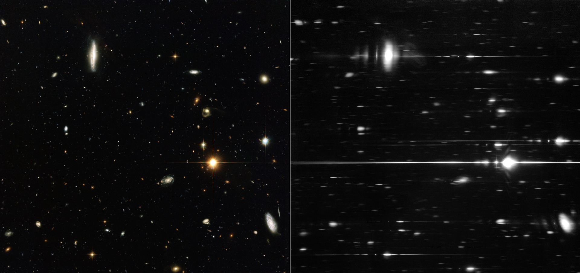 Hubble direct and grism observations