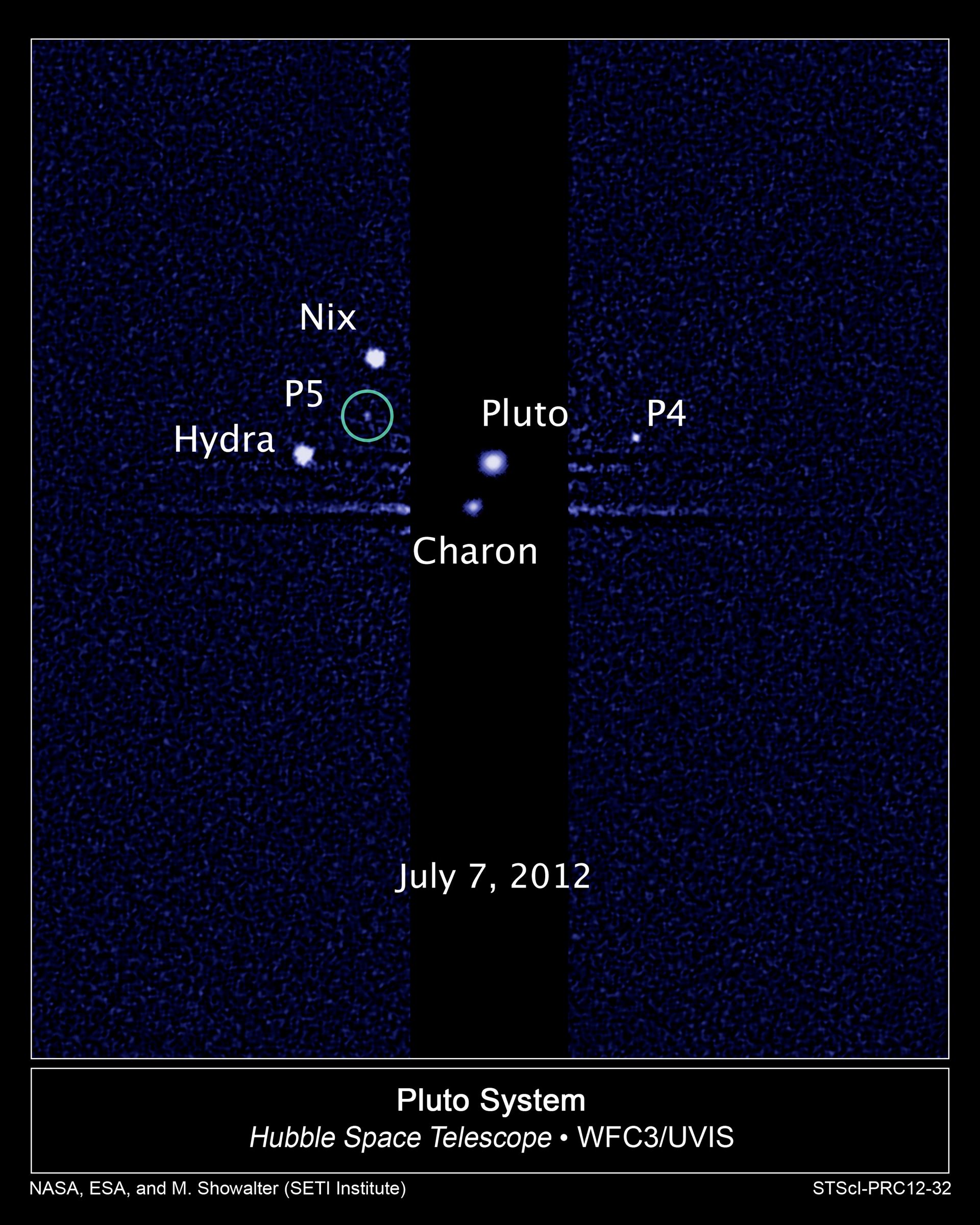 Hubble discovers a fifth moon orbiting Pluto