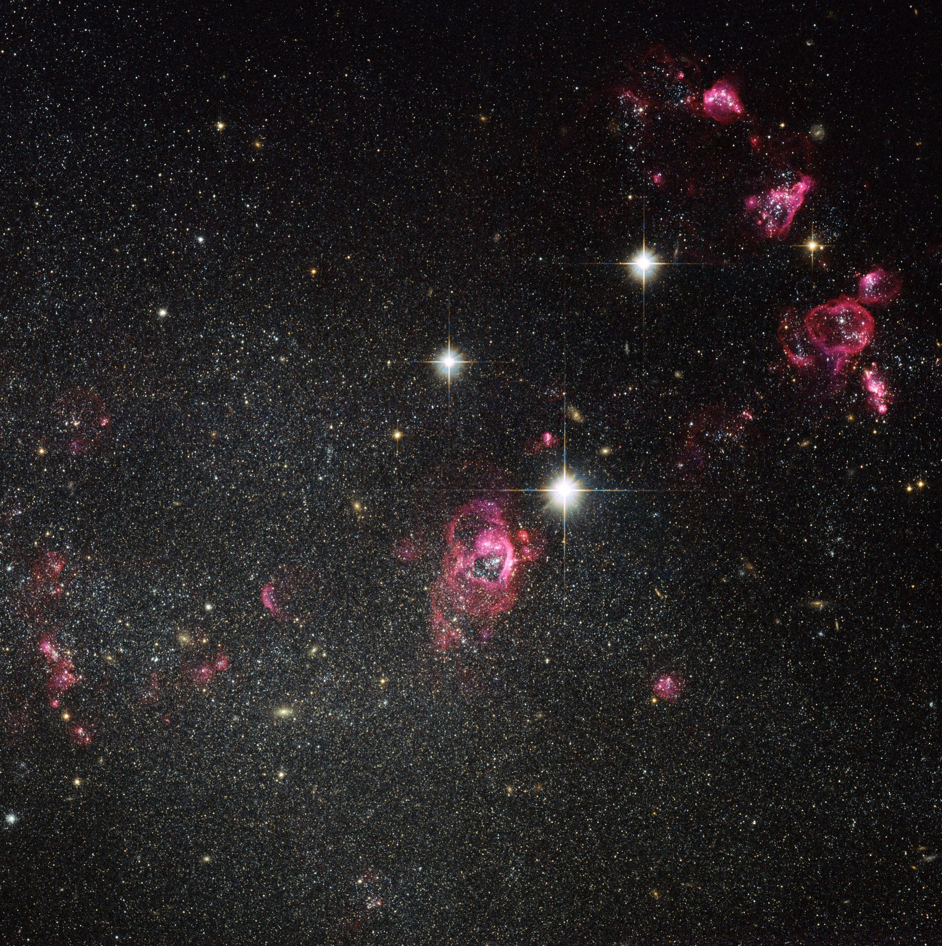 Hubble image of irregular galaxy Holmberg II