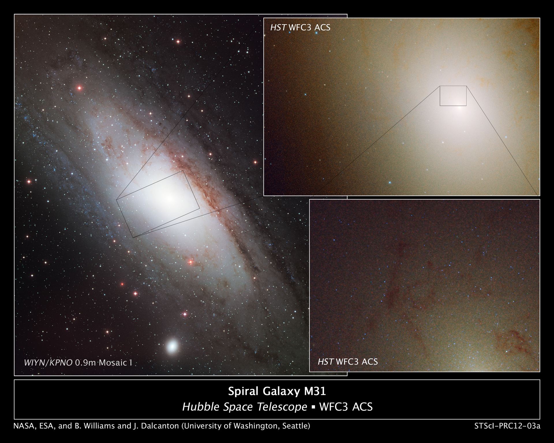 Hubble observes blue stars in Andromeda&rsquo;s core