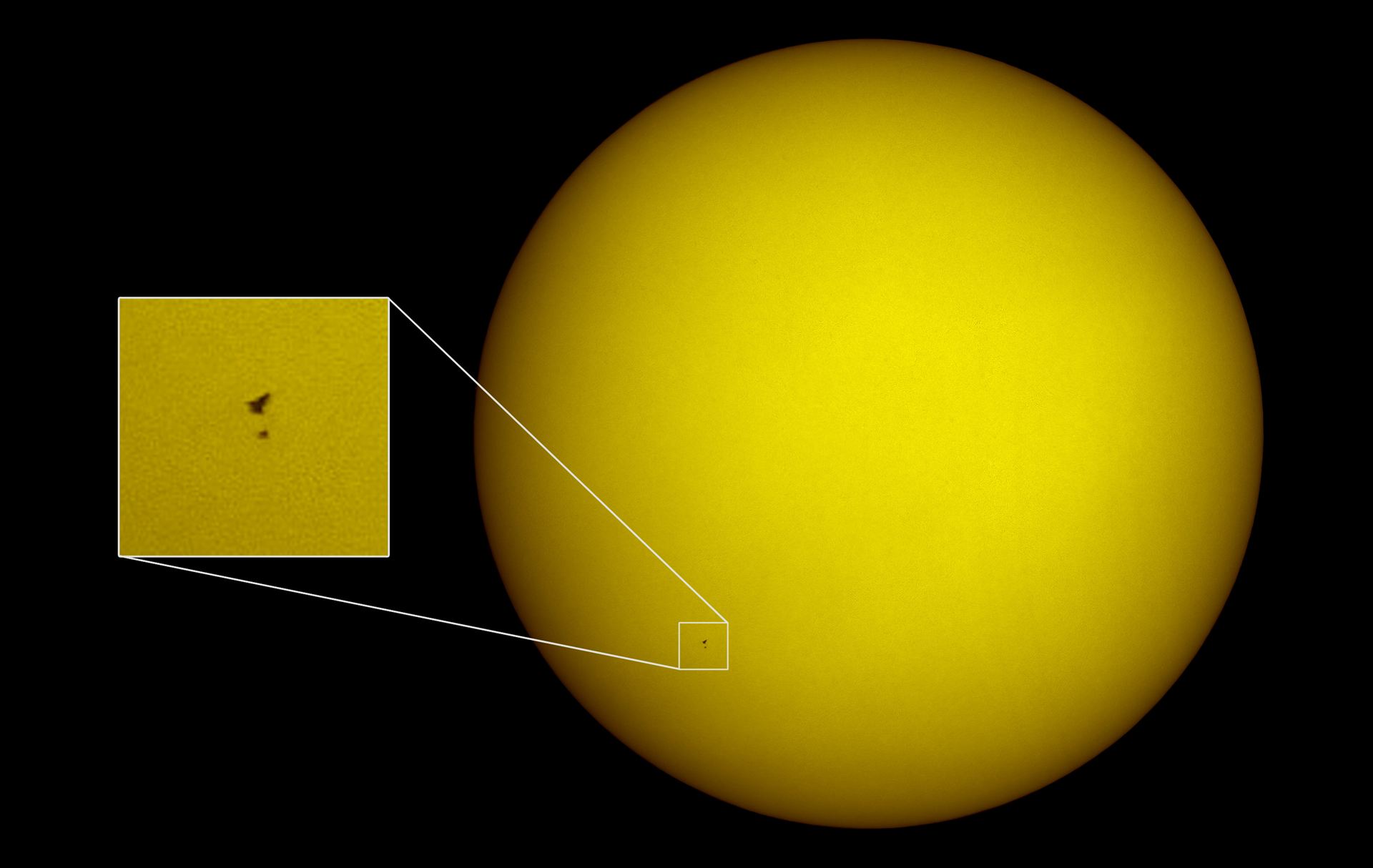 Hubble on the face of the Sun
