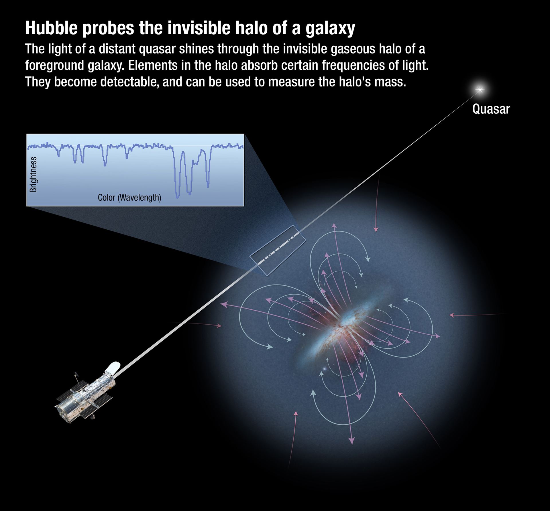 Hubble probes the invisible halo of a galaxy