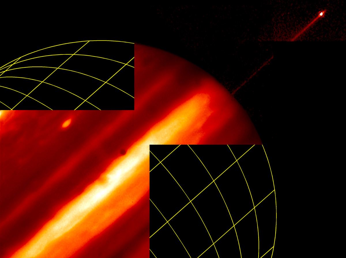 Hubble provides infrared view of moon, ring and clouds