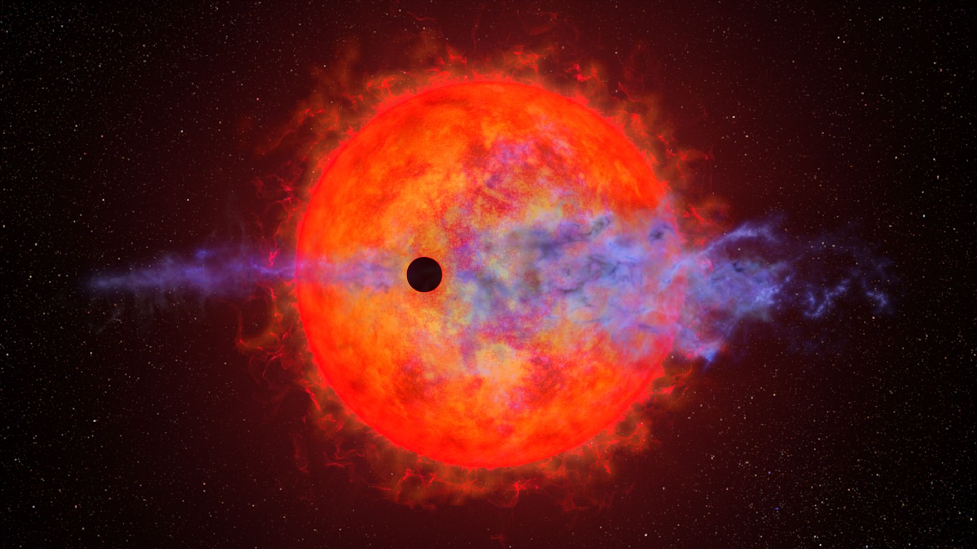 Hubble sees evaporating planet getting the hiccups