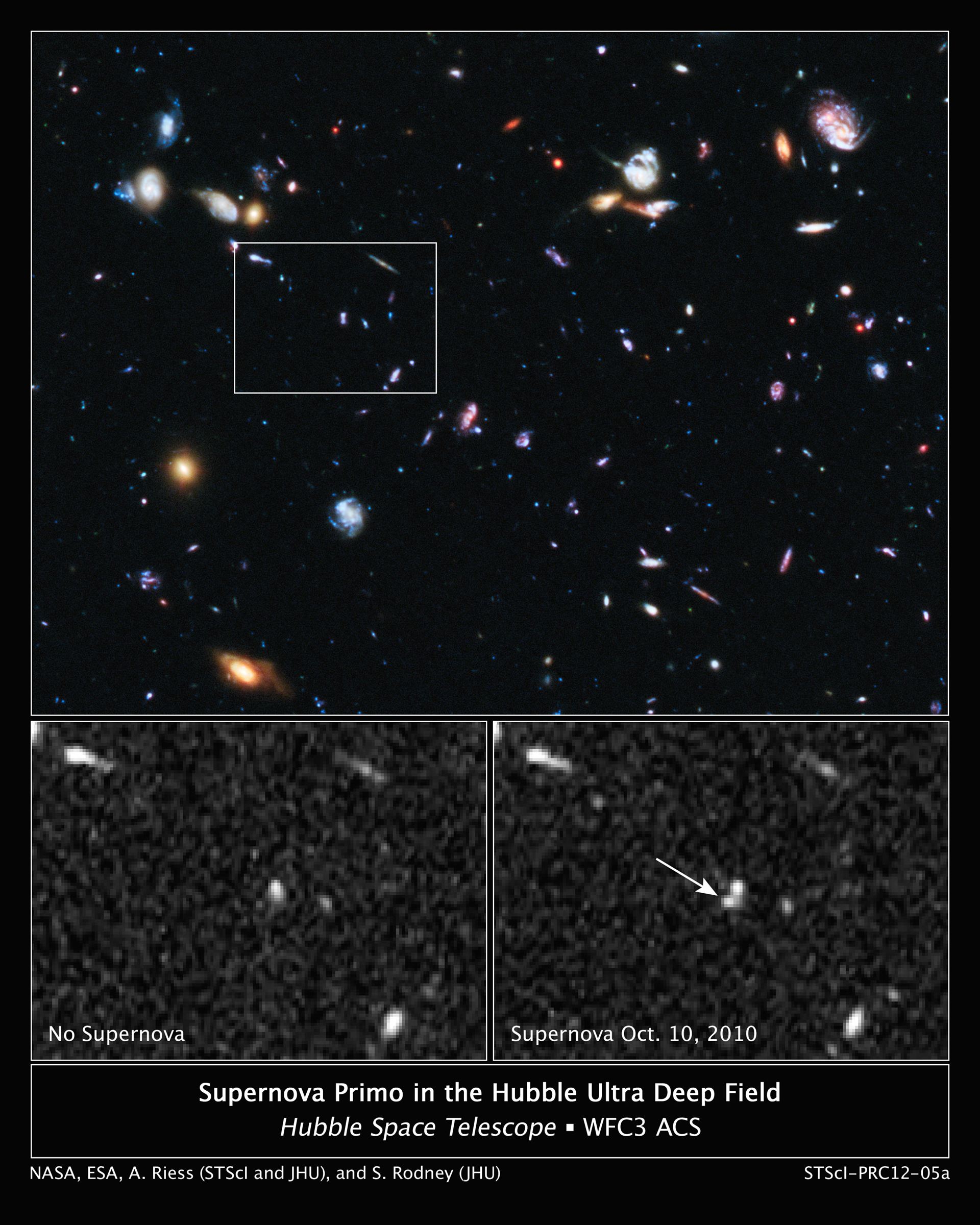 Hubble snags one of the farthest exploding stars