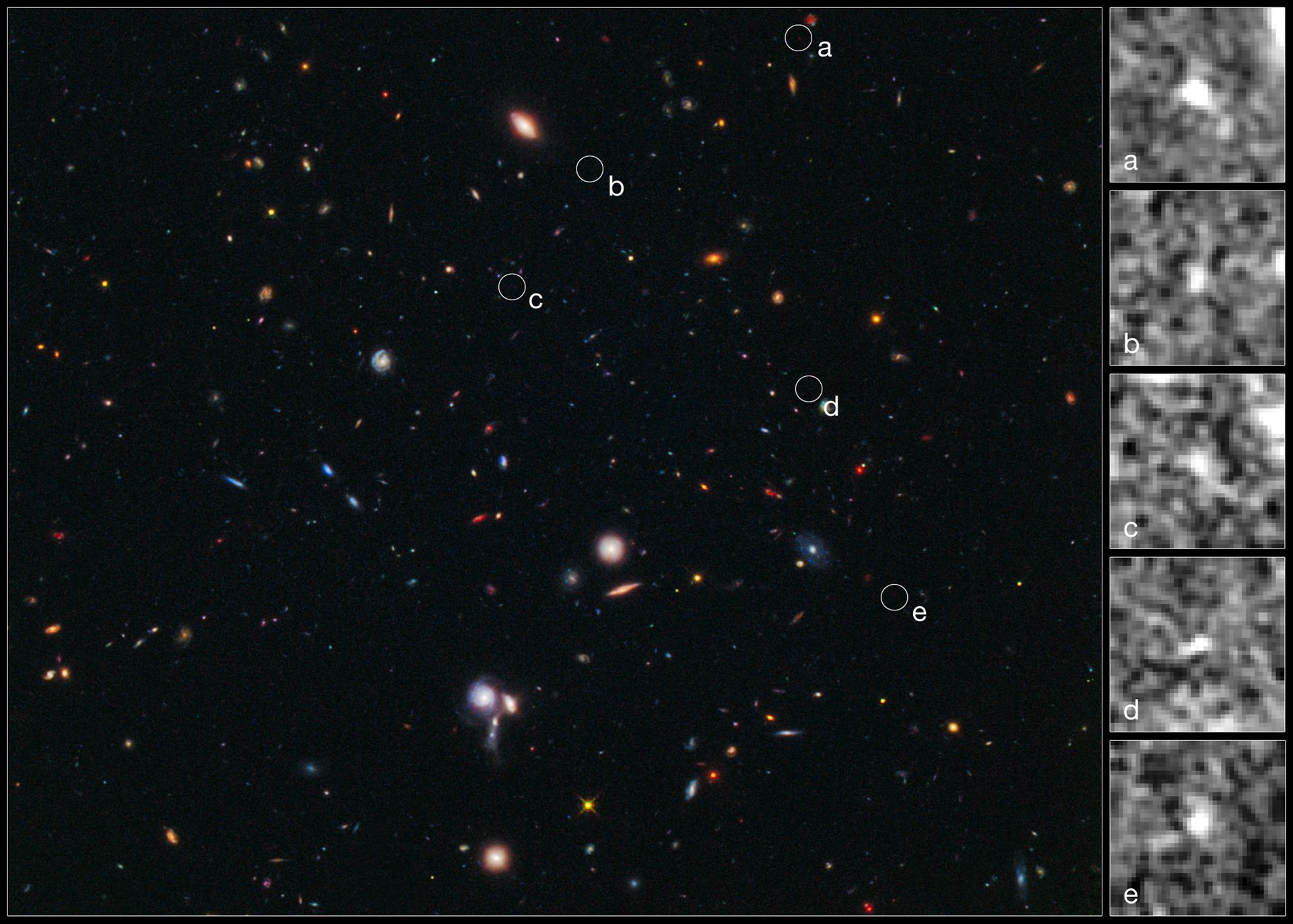 Hubble spies building blocks of most distant galaxy cluster