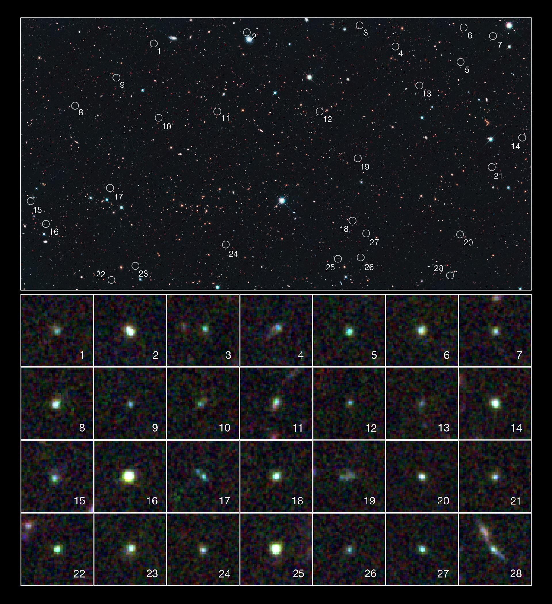 Hubble spies tiny galaxies aglow with star birth