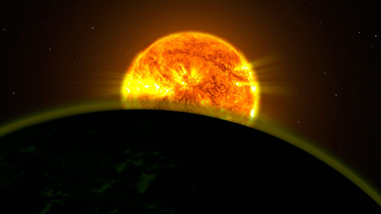Hubble traces faint signatures of water in exoplanet atmospheres (artist&rsquo;s illustration)