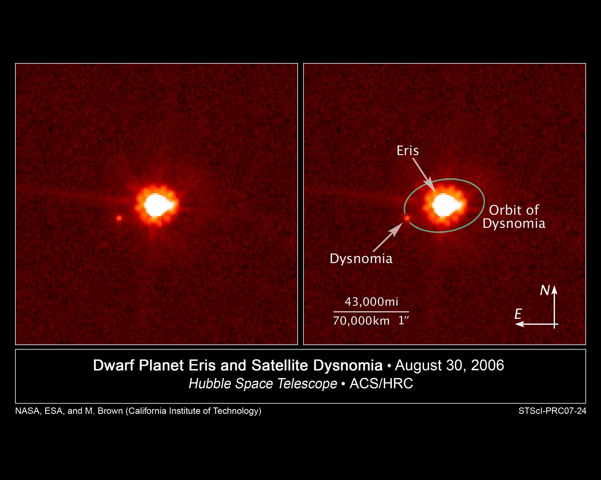 Hubble view of Eris and Dysnomia