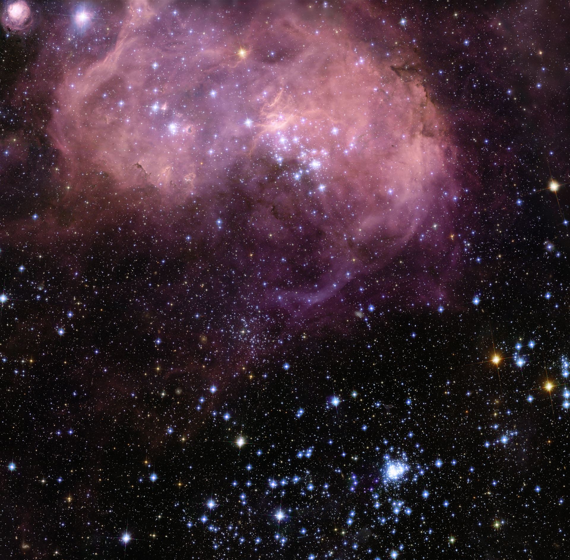 Hubble view of the huge star formation region N11 in the Large Magellanic Cloud
