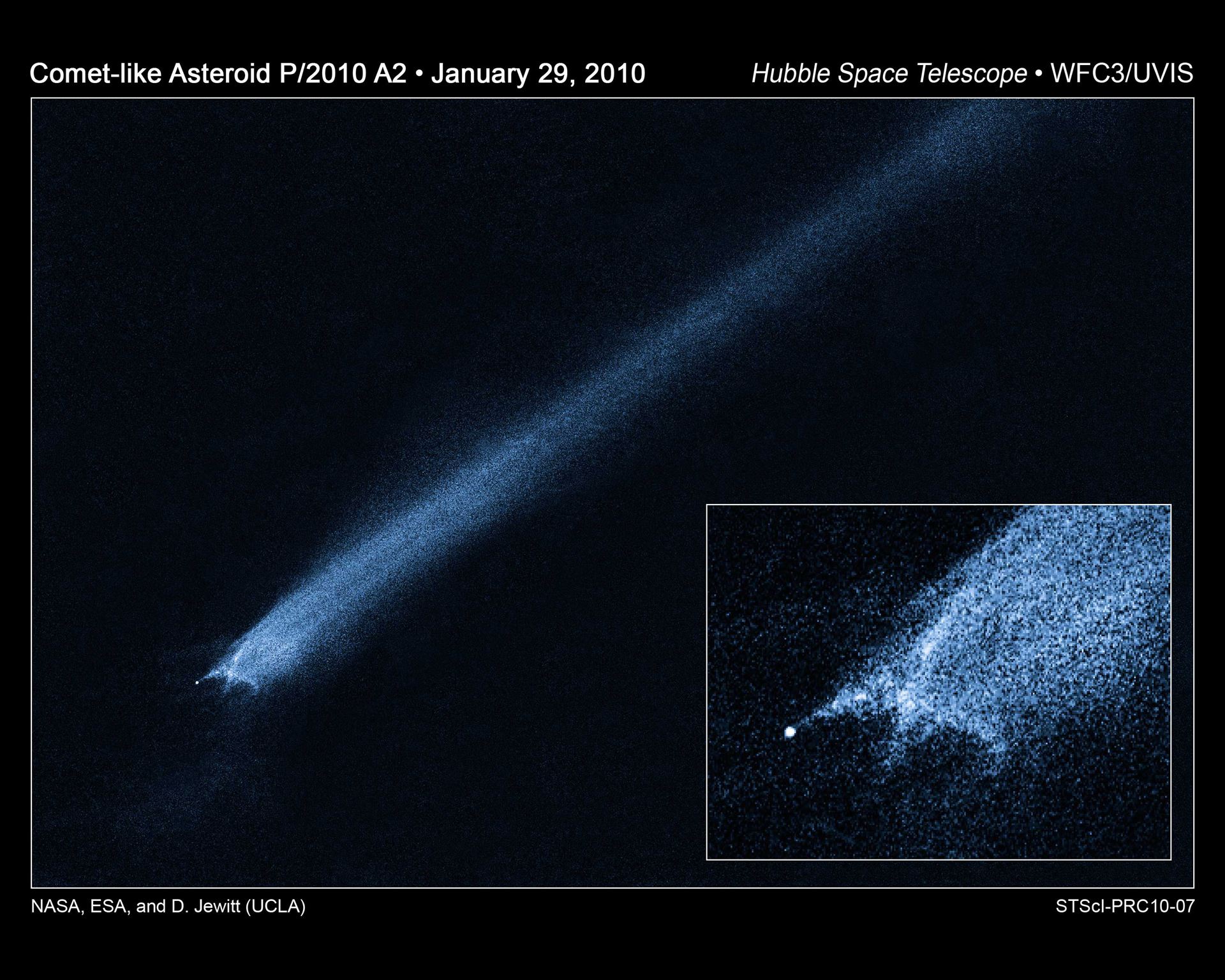 Hubble views of comet-like asteroid P2010 A2