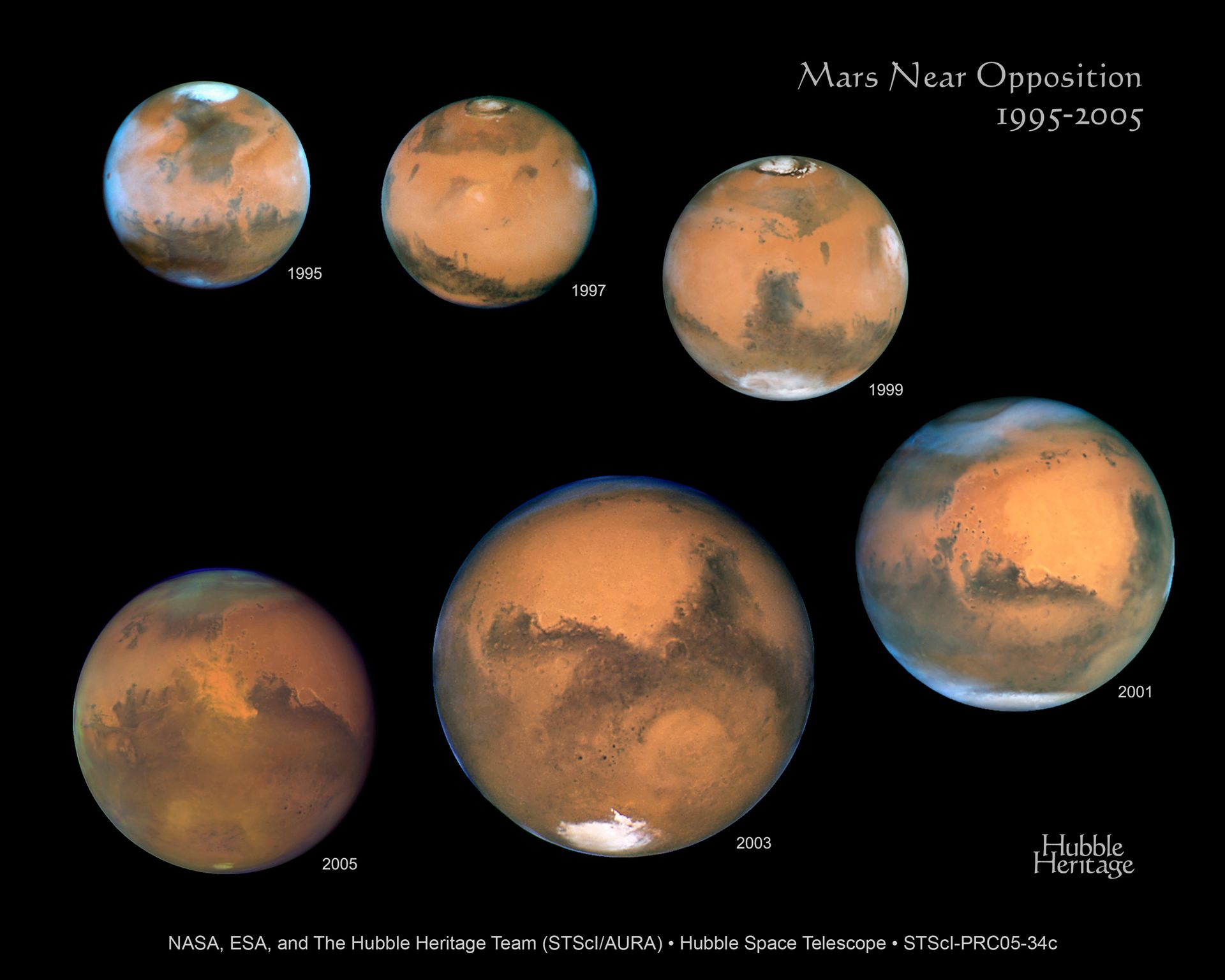 Hubble&rsquo;s visual history of Mars