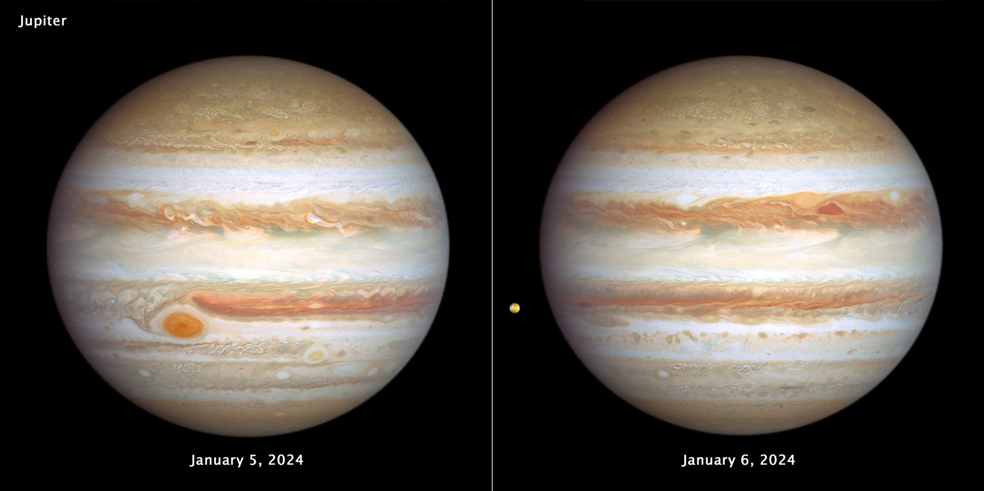Hubble’s two new views of Jupiter (January 2024)