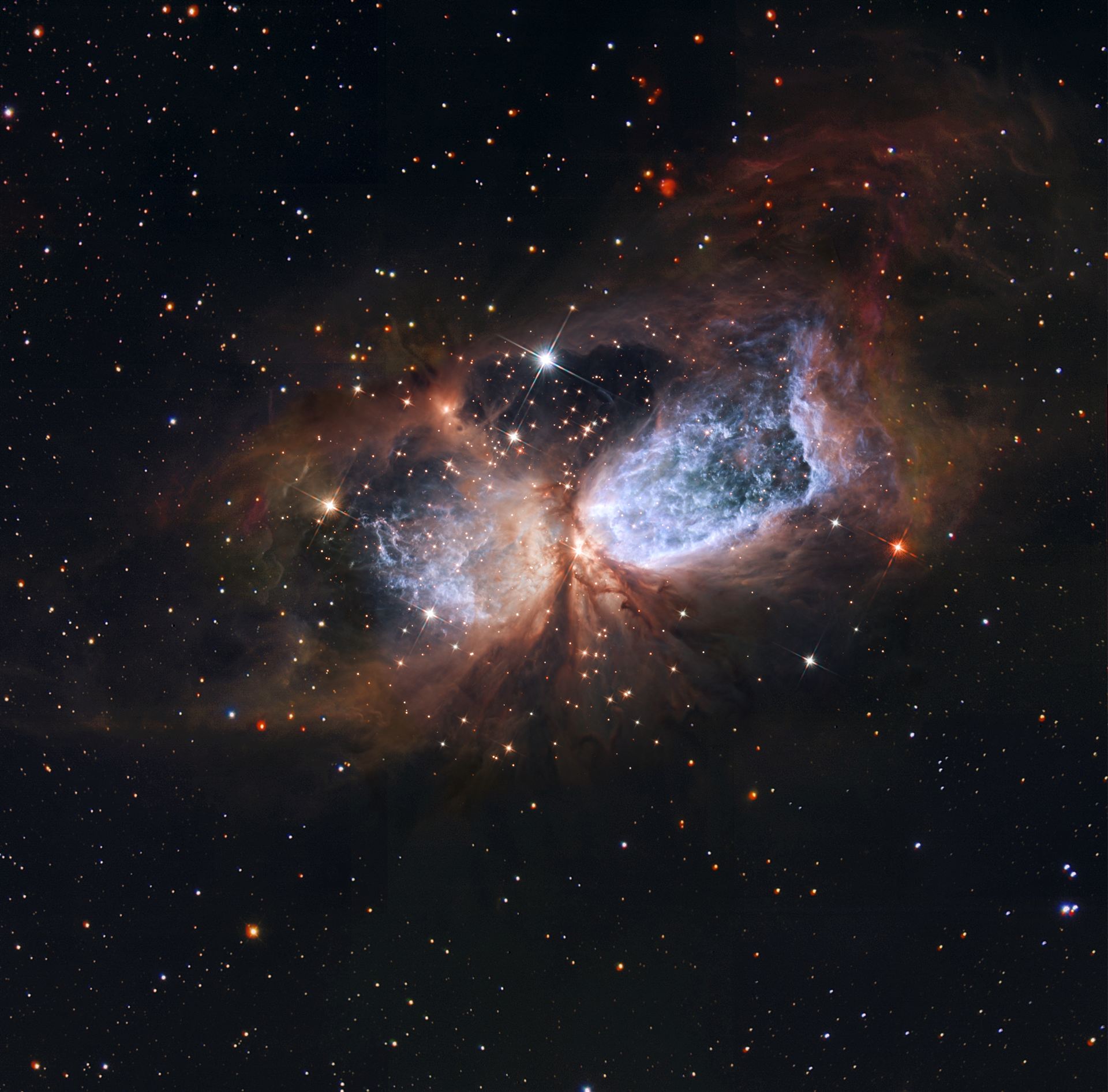 HubbleSubaru composite of star-forming region S 106