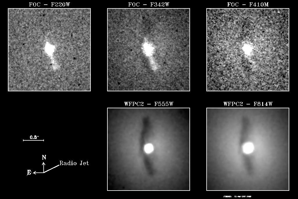 Individual images that were used to create a HST colour composite
