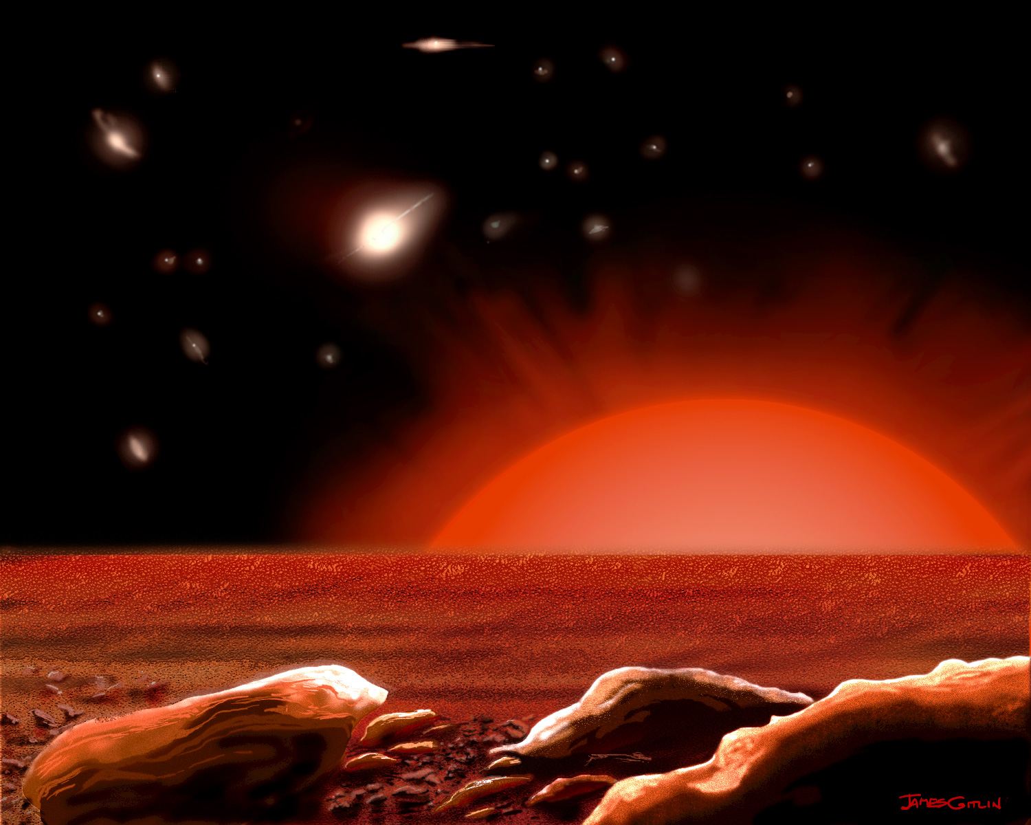 Intergalactic Vista From A Lonely Star (artist&rsquo;s impression)