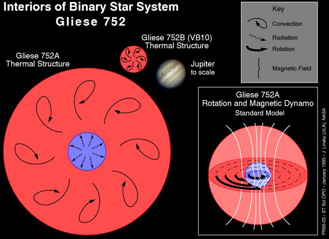 Interiors of binary star system Gliese 752