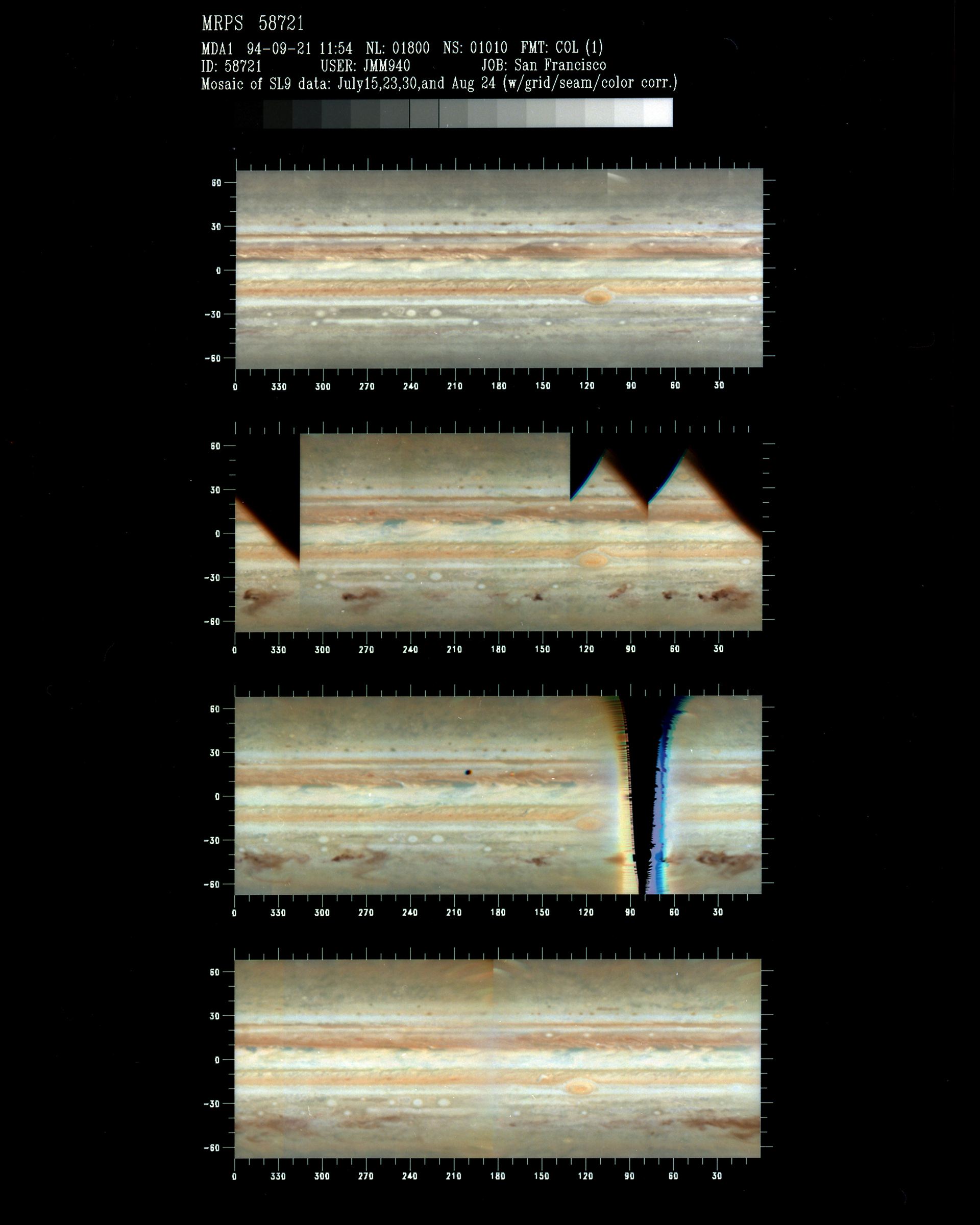 Jupiter Mapping Traces Changes in Comet PShoemaker-Levy 9 Impact Sites