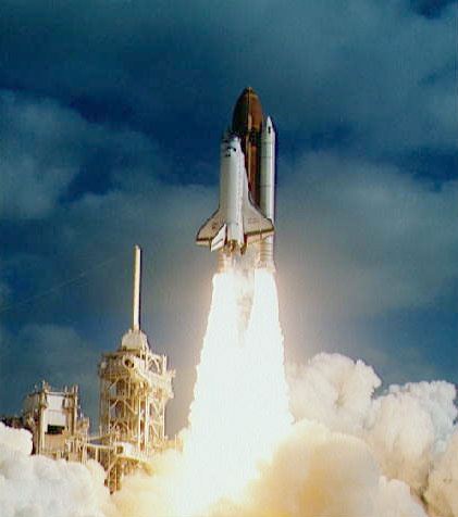 Launch of Space Shuttle for the deployment of the NASAESA Hubble Space Telescope