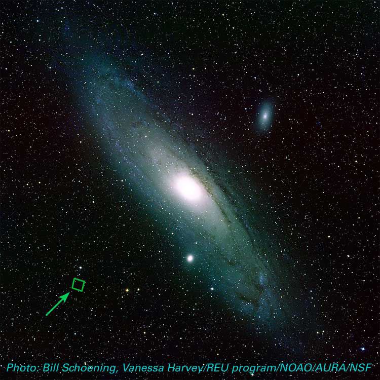 Location of ACS Image in M31 (ground-based image)