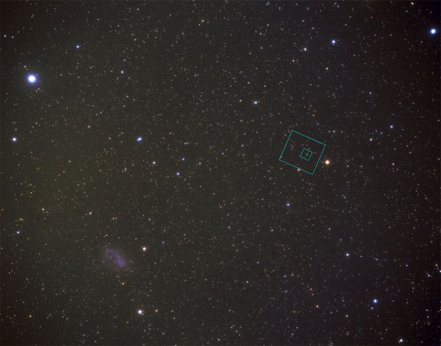 Location of the HDF South on the Sky with Overlay (ground-based image)