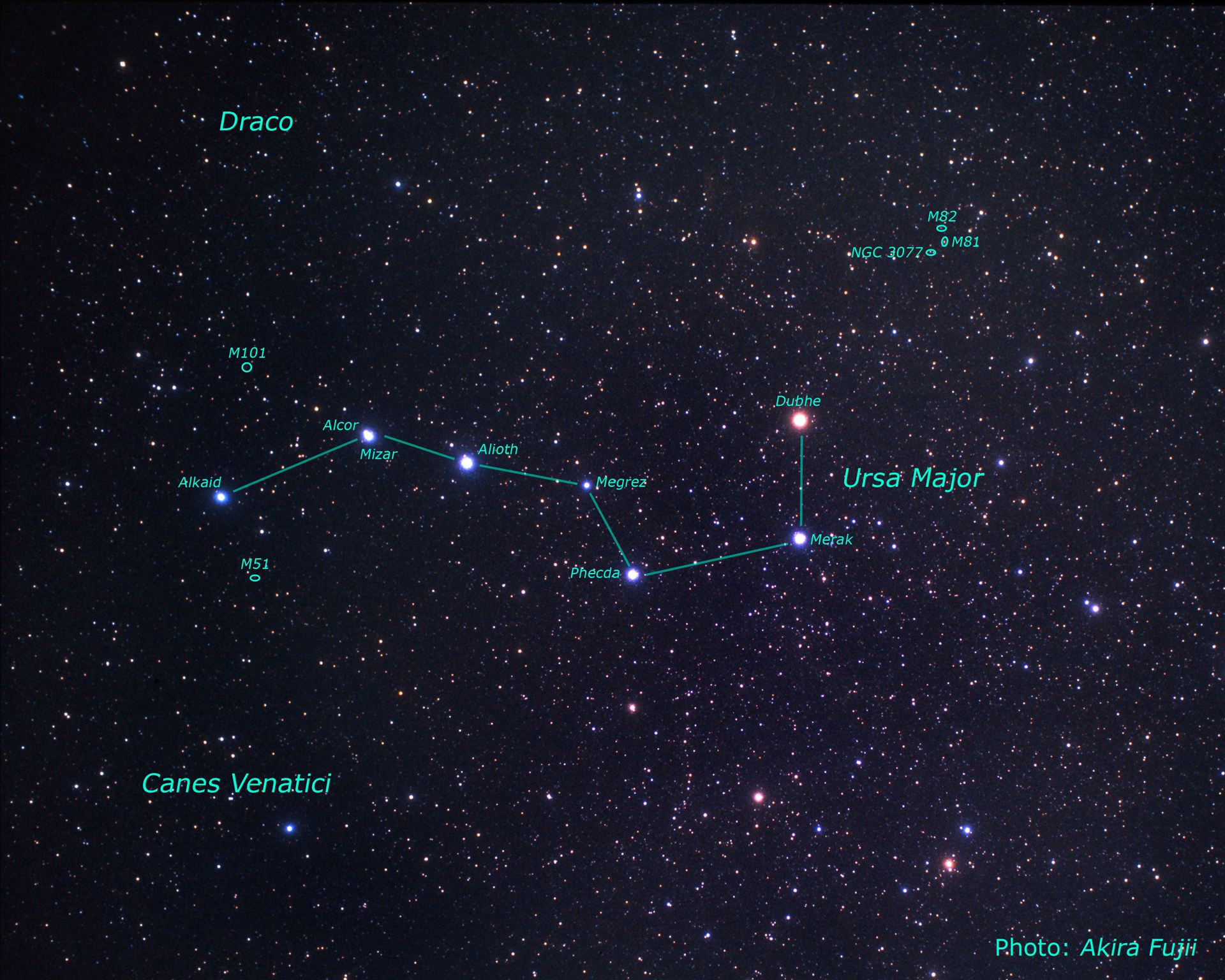 Location of the M81M82 galaxy group on the sky (ground-based image)