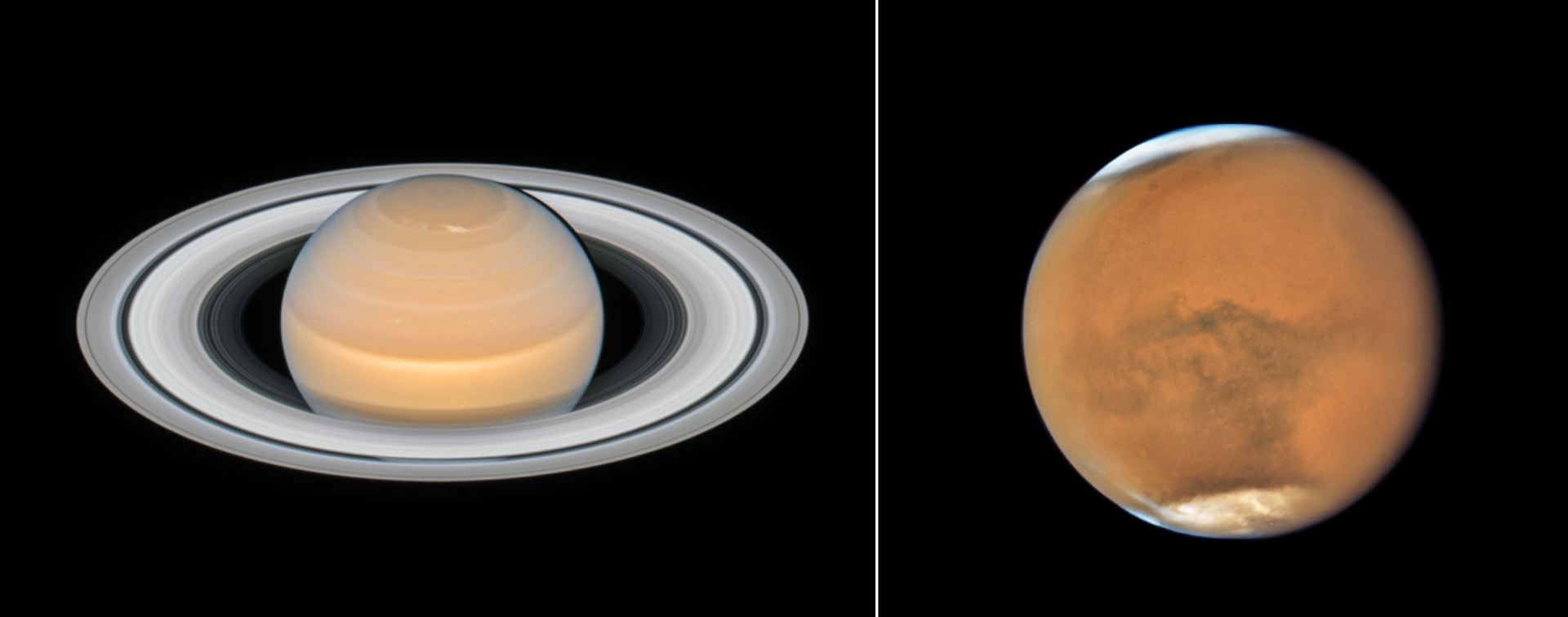 Mars and Saturn close to opposition