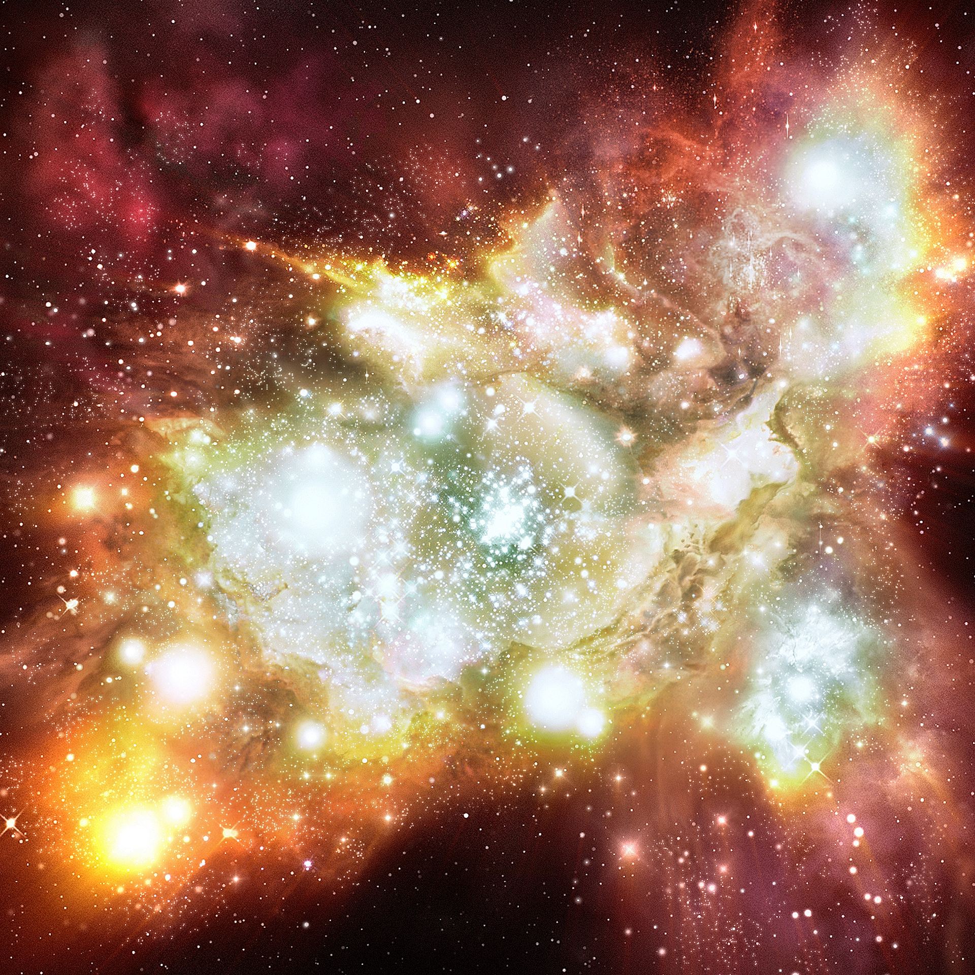 Mega starbirth cluster is biggest, brightest and hottest ever seen (artist&rsquo;s impression)