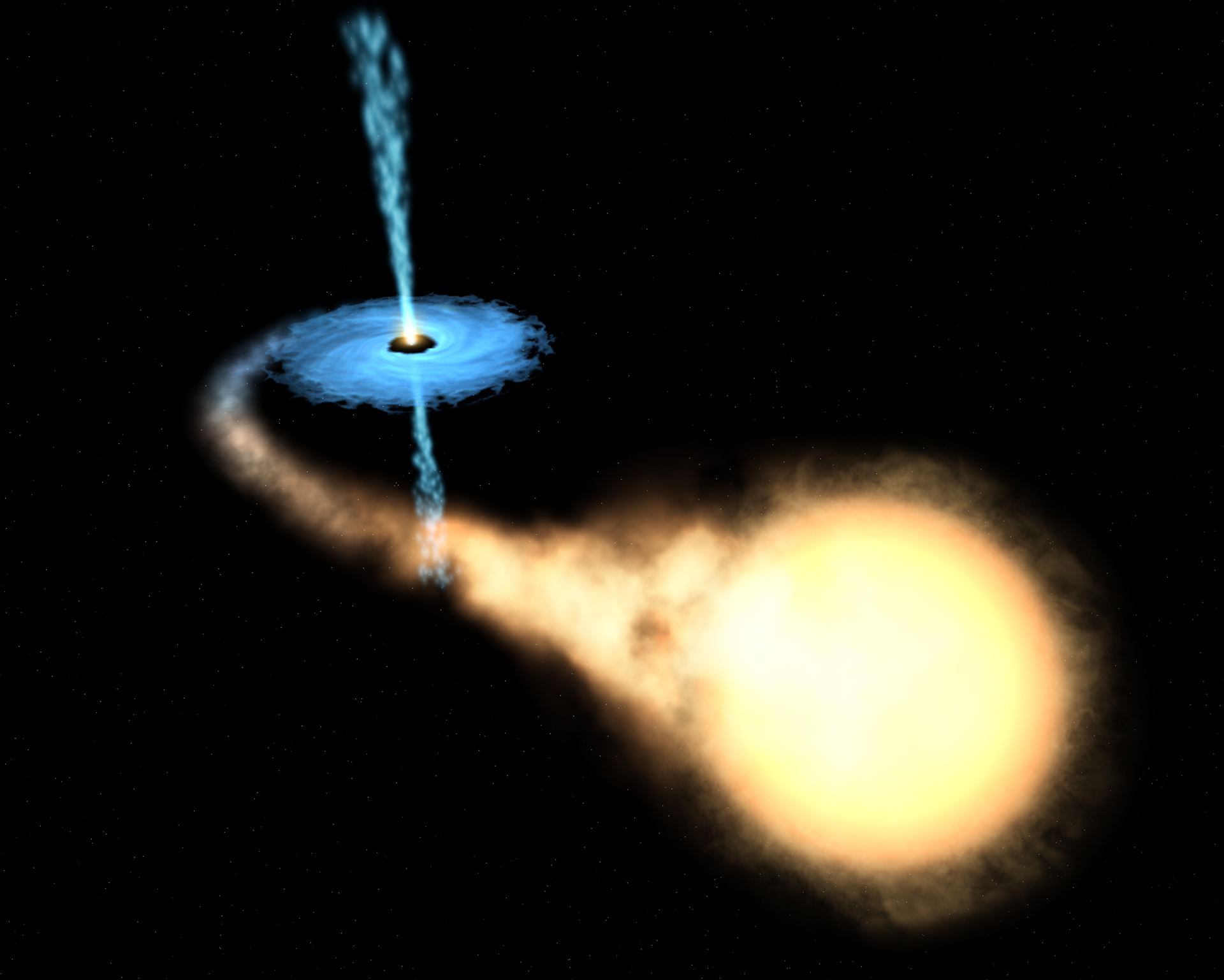 Microquasar GRO J1655-40 (artist&rsquo;s impression)