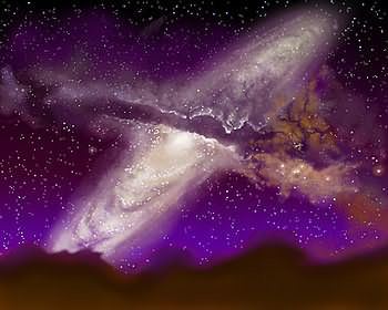 Milky WayAndromeda collision (artist&rsquo;s impression)