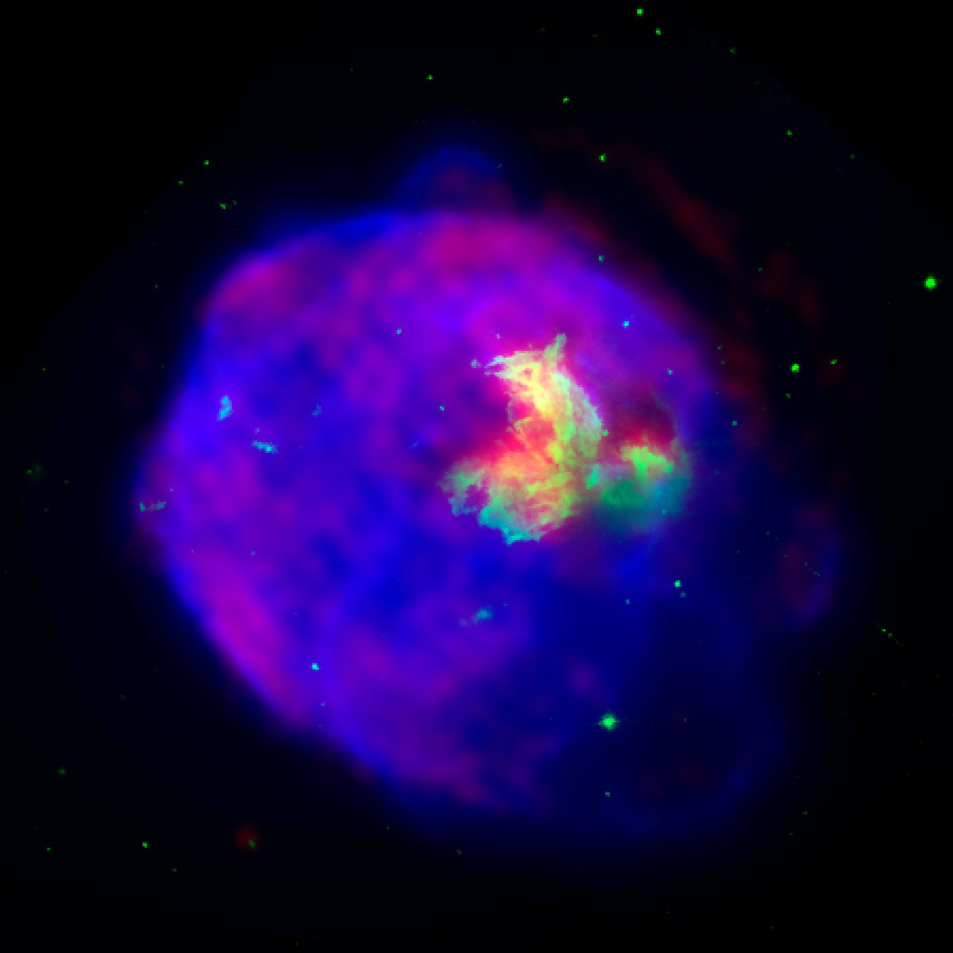 N 63A Chandra and Hubble