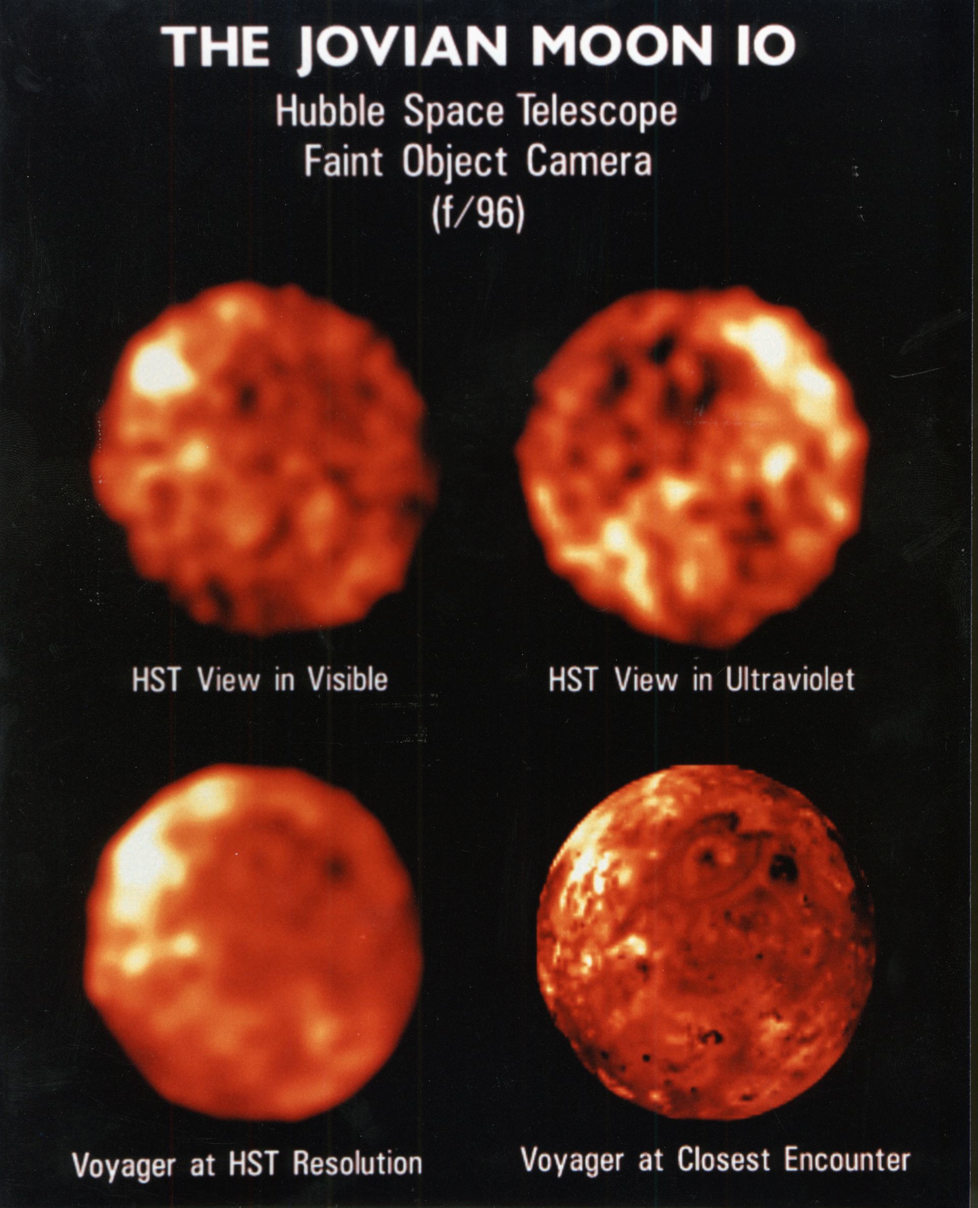 NASA Husble Space Telescope Comparison Images of Io Reveal New Information About Surface Composition and Variability