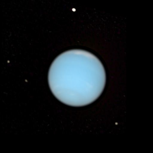Neptune – natural colour with satellites