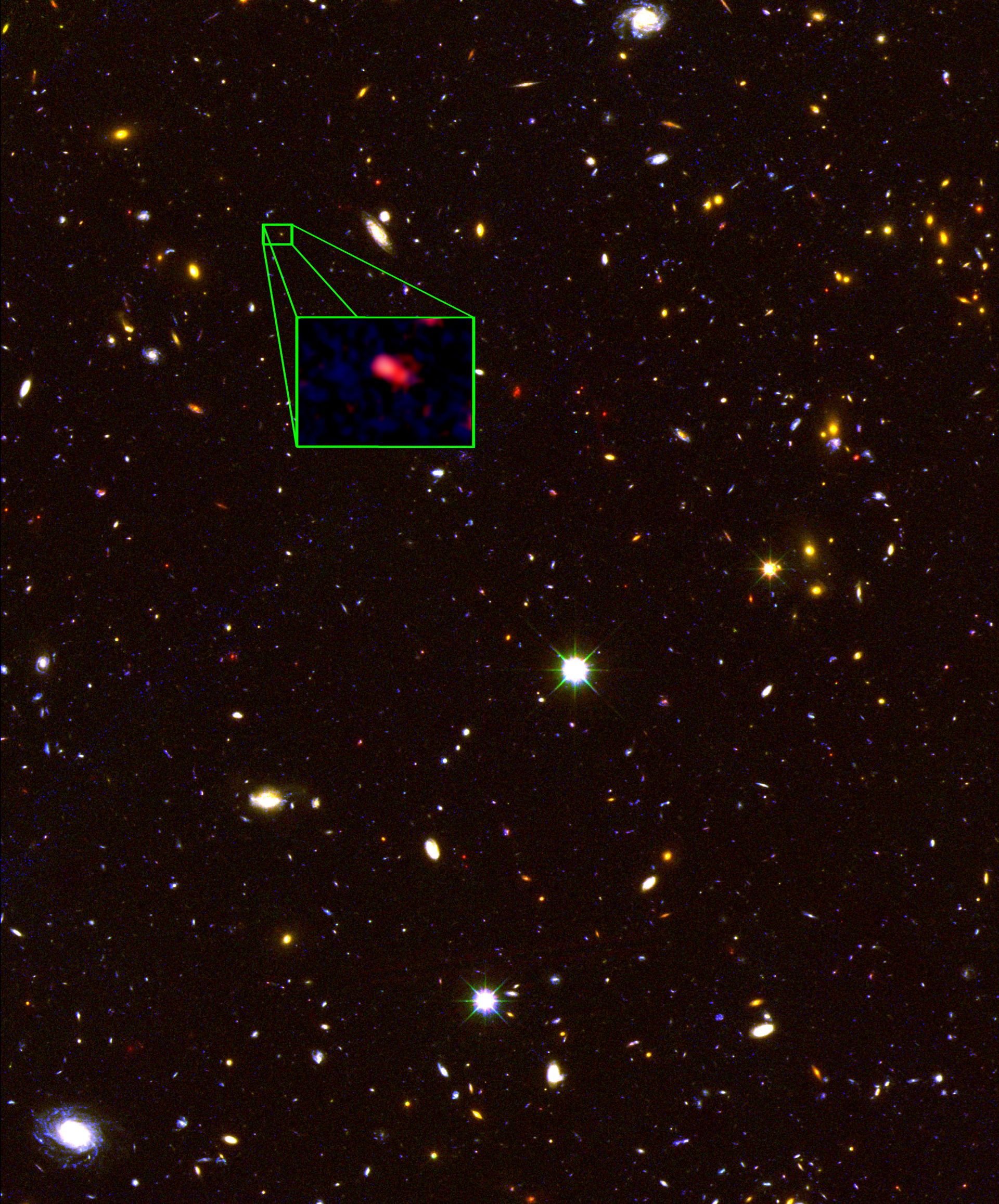 New Hubble CANDELS image of most distant known galaxy z8_GND_5296