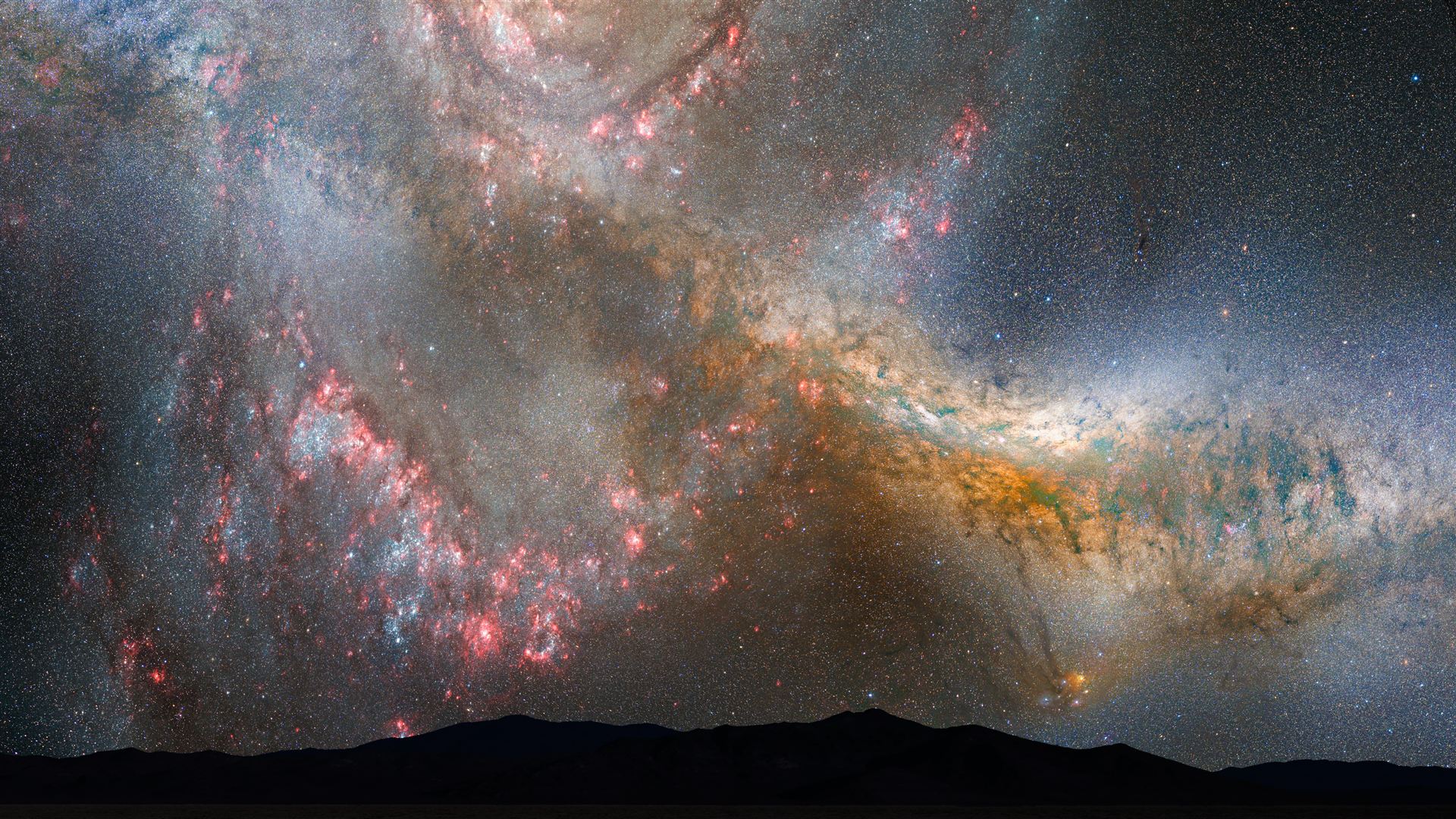Nighttime Sky View of Future Galaxy Merger 3.85-3.9 Billion Years