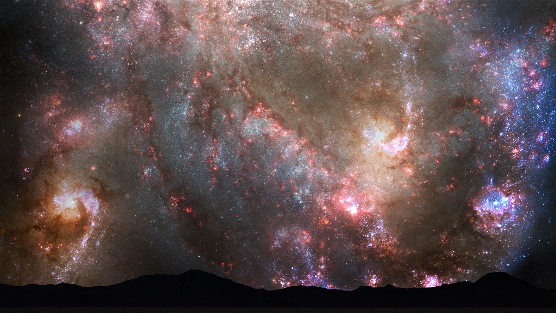 Nighttime Sky View of Future Galaxy Merger 3.85-3.9 Billion Years