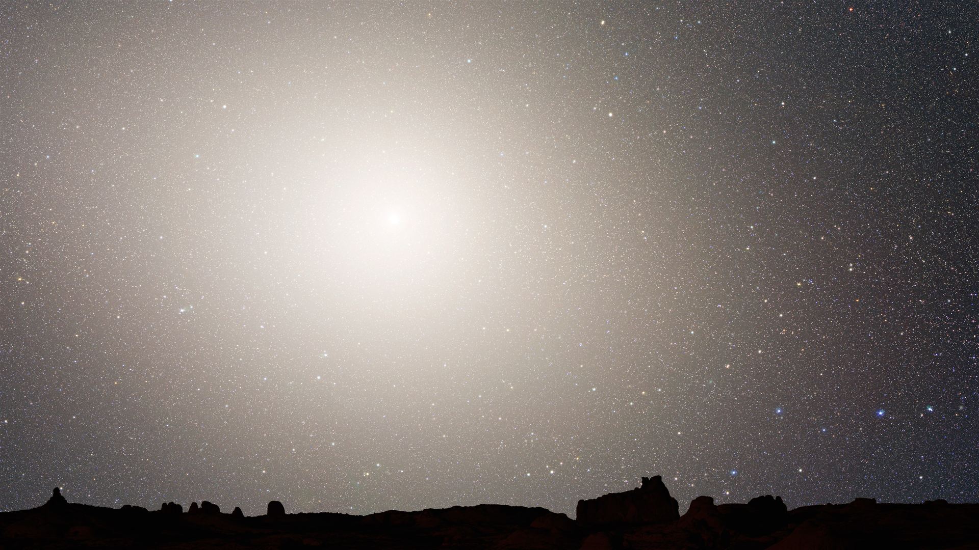 Nighttime Sky View of Future Galaxy Merger 7 Billion Years