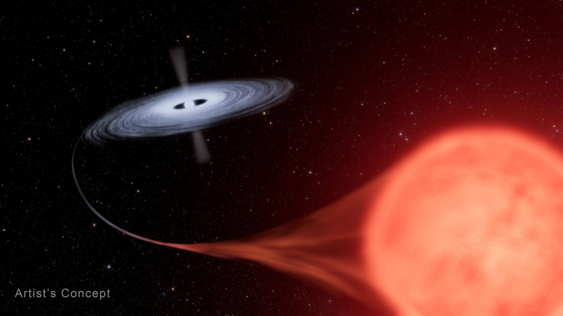 Nova in binary star system HM Sagittae (artist&rsquo;s concept)