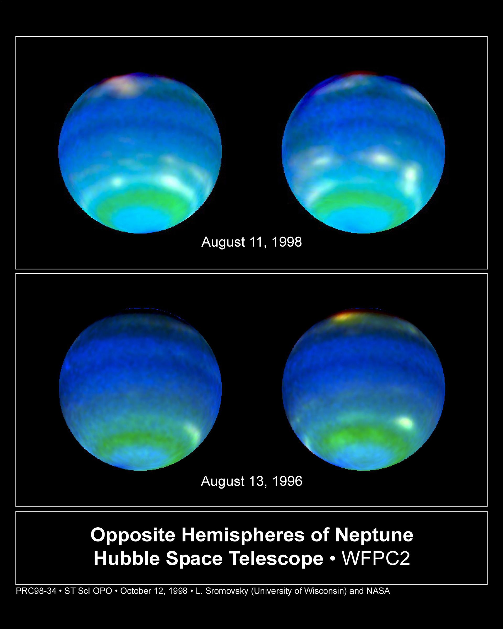 Opposite Hemispheres of Neptune