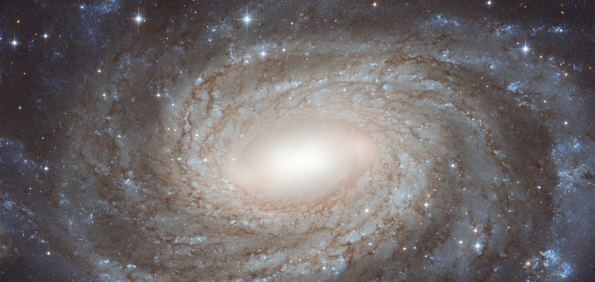 Perfect spiral overlaid with Milky Way gems