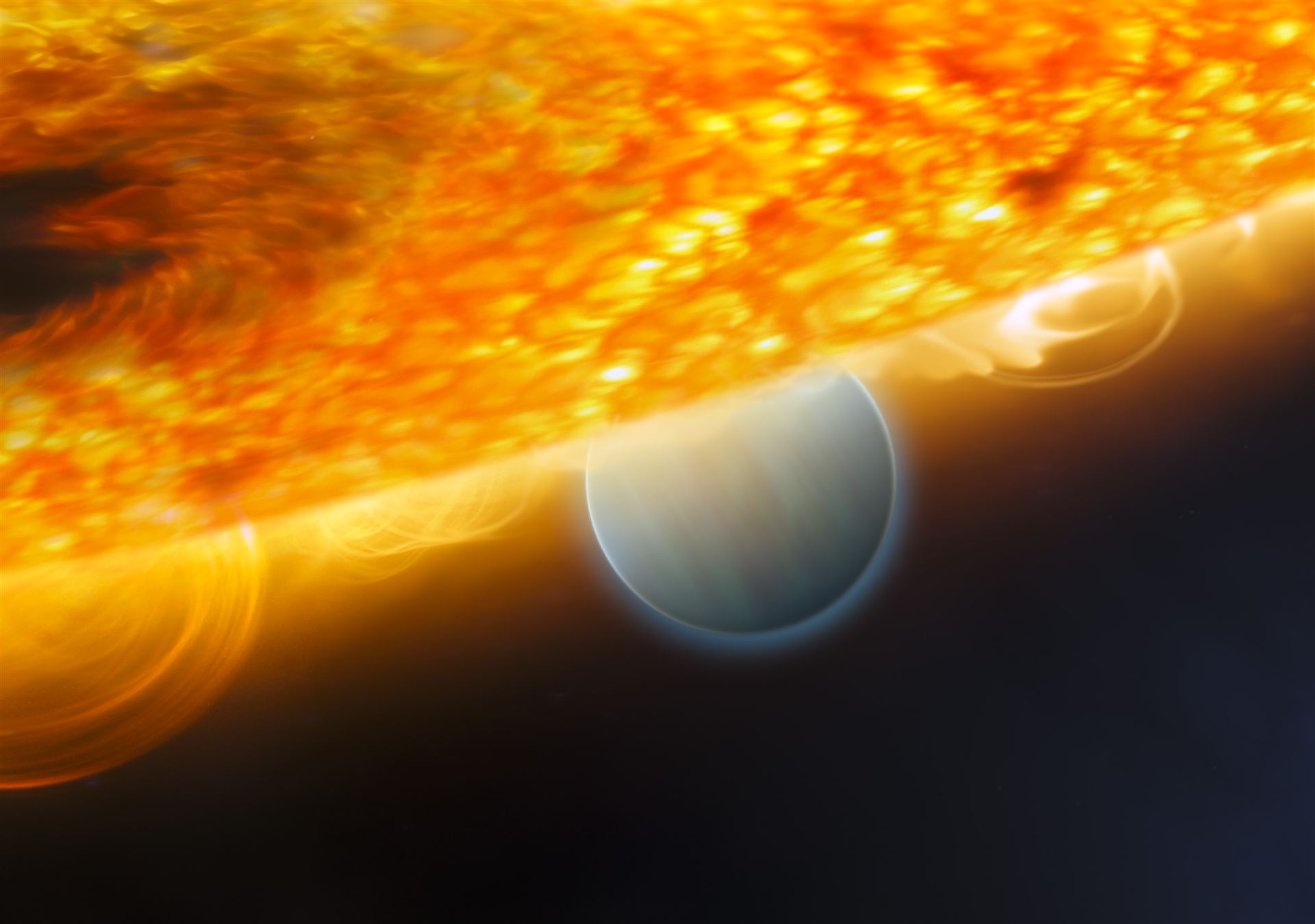 Planet eclipse allows for detection of carbon dioxide (artist&rsquo;s impression)